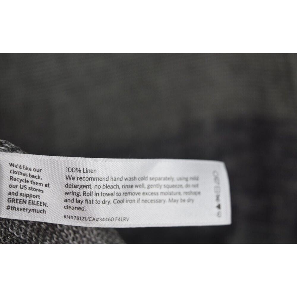 Eileen Fisher Womens Sweater Open Knit Linen Gray Striped Long Sleeve Sz Medium - Picture 13 of 16